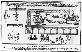 Billingsgate Market, London, after an original drawing from c.1598