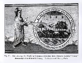God Creating the World Compass, from a manuscript illumination of ''Le Livre du Tresor''Brunetto Lat