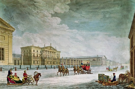 View of the Imperial Bank and the Shops at St. Petersburg (see also 87474) from (after) Mornay