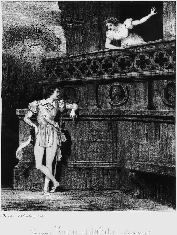 Scene from Act III of ''Romeo and Juliet'' by William Shakespeare (1564-1616) from (after) Achille Deveria