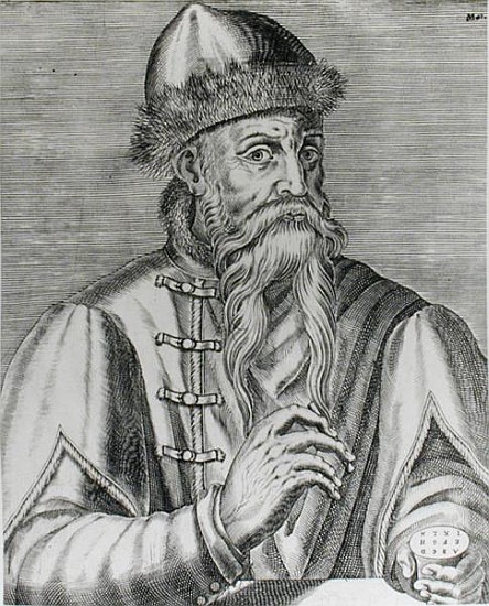 Portrait of Johannes Gutenberg (c.1400-68) from (after) Albrecht Mentz