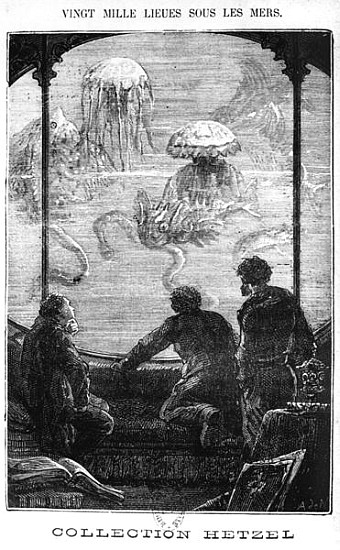 The Nautilus Passengers, illustration from ''20,000 Leagues Under the Sea'' Jules Verne (1828-1905)  from (after) Alphonse Marie de Neuville