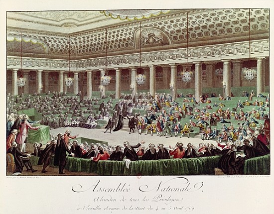 The National Assembly Renounces all Privileges, 4th August 1789; engraved by Helman (1743-1809)(see  from (after) Charles Monnet