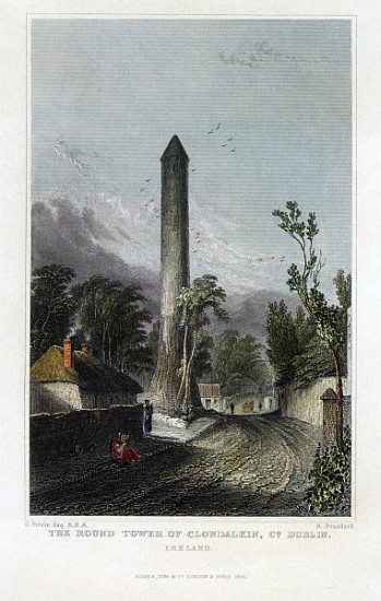 The Round Tower of Clondalkin; engraved by Robert Brandard from (after) George Petrie
