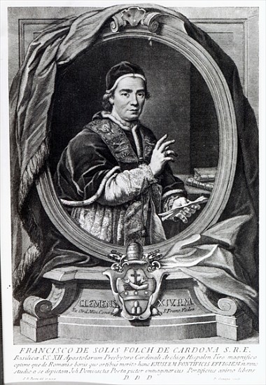 Pope Clement XIV; engraved by Domencio Cunego from (after) Giovanni Domenico Porta