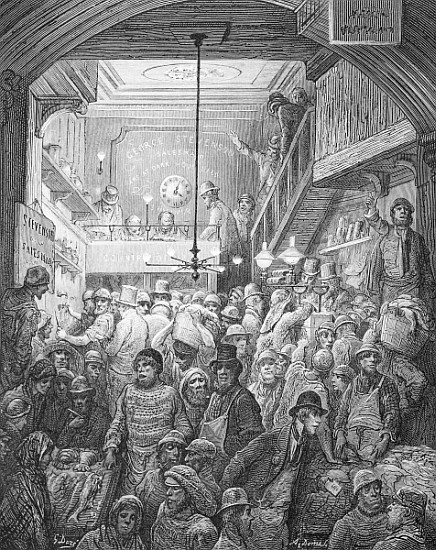 Billingsgate - Early Morning, from ''London, a Pilgrimage'', written by William Blanchard Jerrold (1 from (after) Gustave Dore