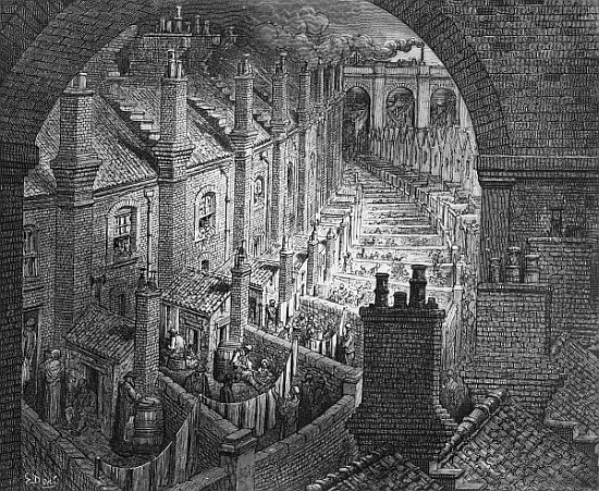 Over London - By Rail, from ''London, a Pilgrimage'', written by William Blanchard Jerrold (1826-94) from (after) Gustave Dore