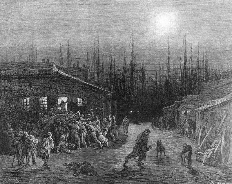 The Docks Night Scene, from ''London, a Pilgrimage'', written by William Blanchard Jerrold (1826-84) from (after) Gustave Dore