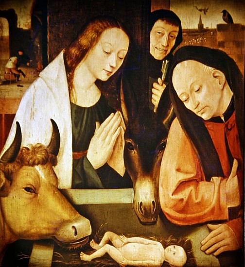 Adoration of the Shepherds (oil on oak panel) from Hieronymus Bosch (school or inspired by)