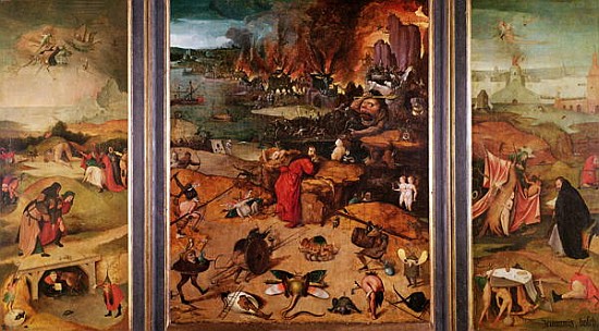 Triptych of the Temptation of St. Anthony from Hieronymus Bosch (school or inspired by)