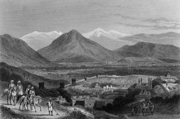 Cabul from the Bala Hissar; engraved by J. Stephenson, c.1870 from (after) J Ramage
