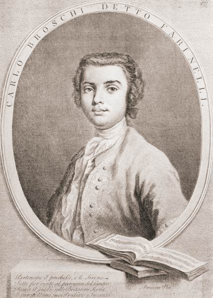 Carlo Broschi, 1735 (line engraving) from (after) Jacapo Amigoni
