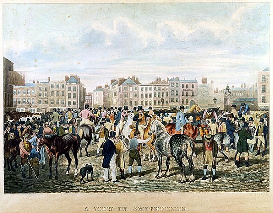 A View in Smithfield ; engraved by F.C. & C. Lewis from (after) Jacques Laurent Agasse
