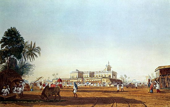 Lall Bazaar and the Portuguese Chapel, Calcutta; engraved by Robert Havell, pub. 1824 from (after) James Baillie Fraser