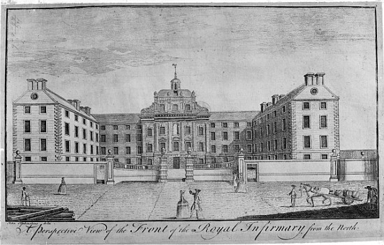 A Perspective View of the Front of the Royal Infirmary from the north, c.1746 from (after) John Elphinstone