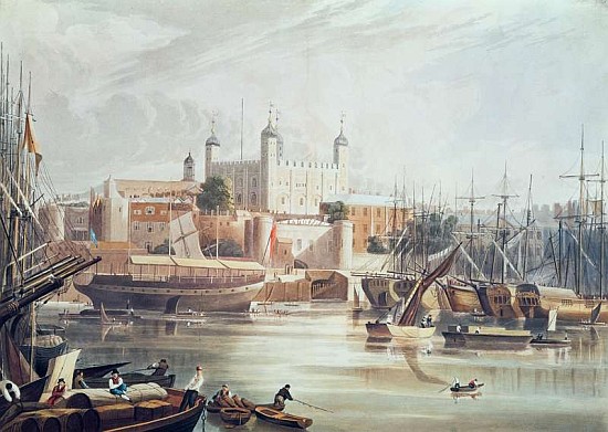 View of the Tower of London; engraved by Daniel Havell (1785-1826) pub. in Ackermann''s Repository o from (after) John Gendall