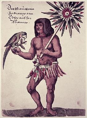 Amazon Indian; engraved by Theodore de Bry (1528-98)
