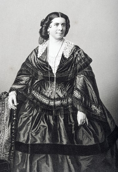 Madame Anna Bishop (1810-84) ; engraved by D.J. Pound from a photograph, from ''The Drawing-Room of  from (after) John Jabez Edwin Paisley Mayall