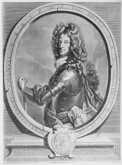 Maximilian II Emanuel, Elector of Bavaria; engraved by Cornelis Vermeulen from (after) Joseph Vivien