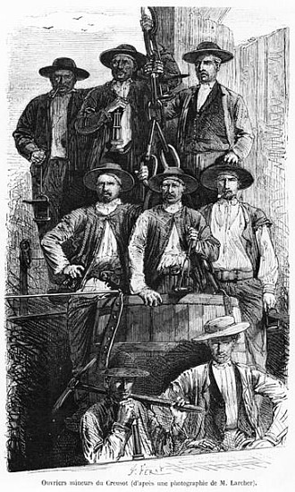 Coal Miners of Le Creusot during the Second Empire, illustration from ''Les Grandes Usines'' Julien  from (after) Jules Ferat
