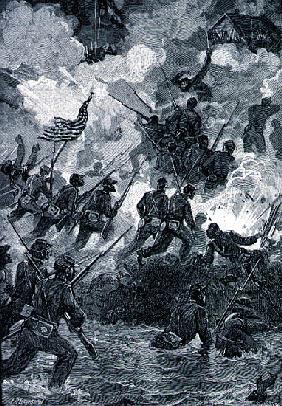 The Night Assault on Battery Wagner, July 18th 1863; engraved by C. H. Reed, illustration from ''Bat