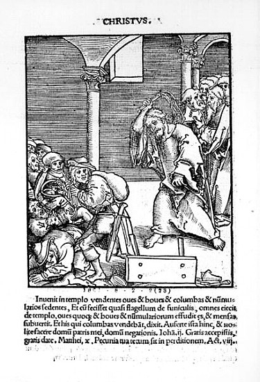 Christ Driving the Tradesmen and Money Lenders from the Temple from ''Passional Christi und Antichri from Lucas Cranach the Elder (after)
