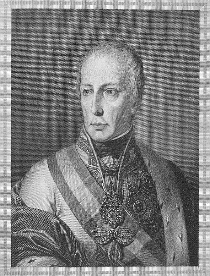 Francis II, Holy Roman Emperor; engraved by Giuseppe Longhi from (after) Natale Schiavoni