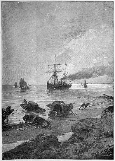 The steamship Vladivostok on the Yangtze River, part of the Tsarevich''s ''Eastern Journey'' from (after) Nikolay Karazin