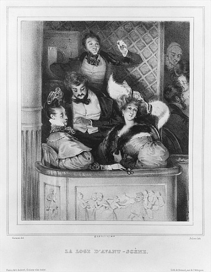 A front theatre box; engraved by Julien from (after) Paul Gavarni