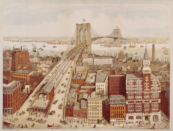 Brooklyn Bridge, c.1883 from (after) R. Schwarz