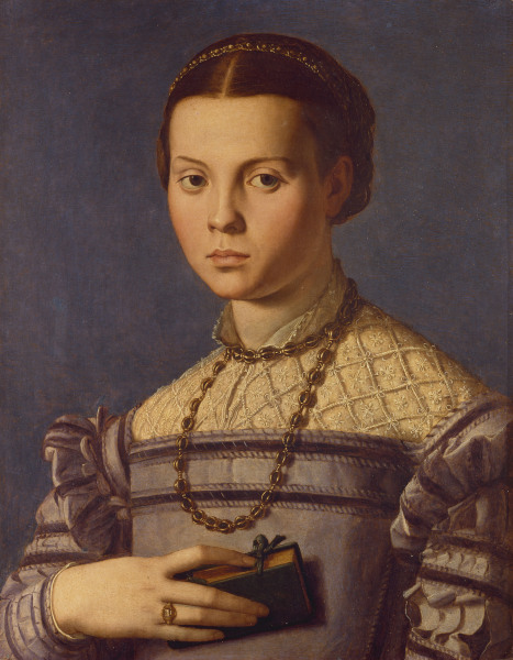 A.Bronzino / Young Girl w.Book / 1545 from Agnolo Bronzino