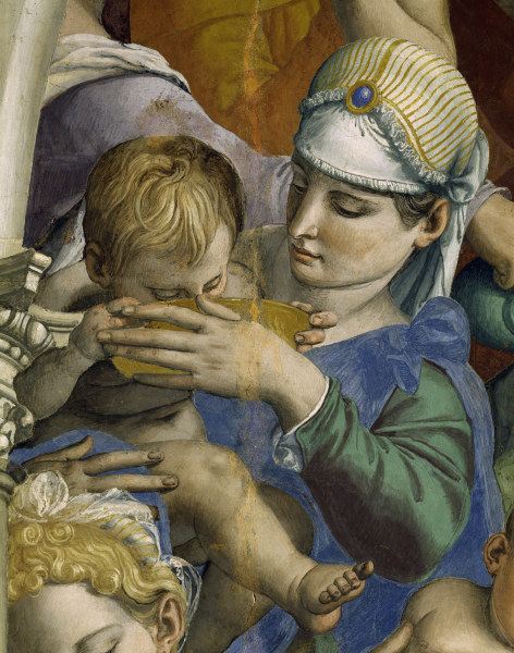 A.Bronzino, Moses schlägt Wasser, Detail from Agnolo Bronzino