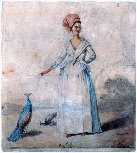 Lady with peacock