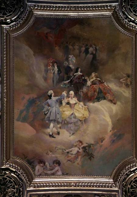 Dance through the Ages from the ceiling of the ballroom (mural) from Aimé Nicolas Morot