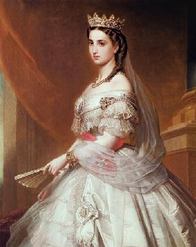 Portrait of Charlotte of Saxe-Cobourg-Gotha (1840-1927) Princess of Belgium and Empress of Mexico