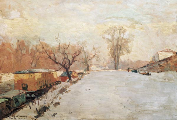 Road by the Seine at Neuilly in Winter from Albert Lebourg
