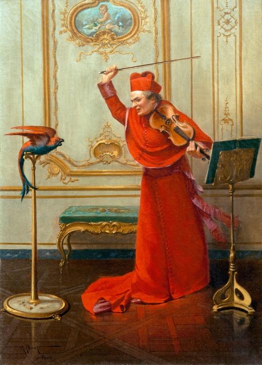 Kardinal mit Papagei from Albert Joseph Penot