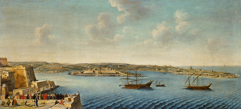 View of Valetta with Ships of the Order of the Knights of St. John from Alberto Pulicino
