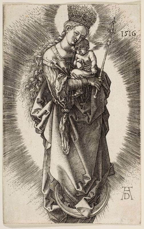Virgin on the Crescent with Scepter and Starry Crown from Albrecht Dürer