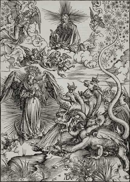 Das Sonnenweib und der siebenköpfige Drache, Apokalypse IX from Albrecht Dürer