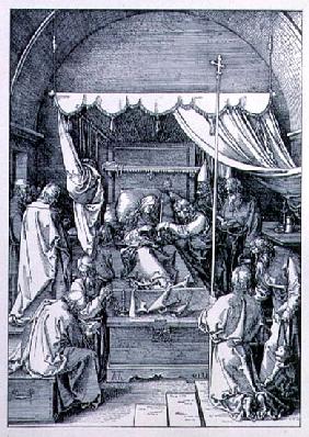 The Death of the Virgin from the ''Life of the Virgin'' series; engraved 1510, pub. 1511