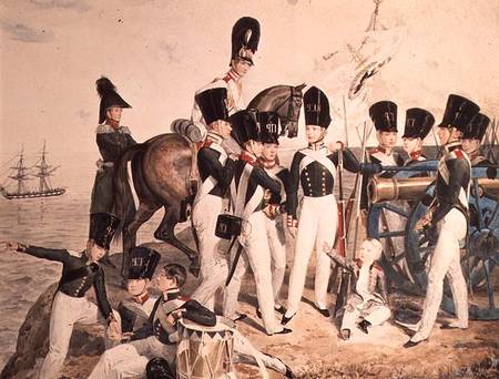 Tsarevich Alexander (1818-81) with his Cadets at Peterhof from Aleksandr Pavlovich Bryullov