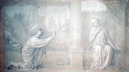 The Annunciation, preparatory cartoon for the Cappella Raffo fresco in the Misericordia Cemetery, Si from Alessandro Franchi
