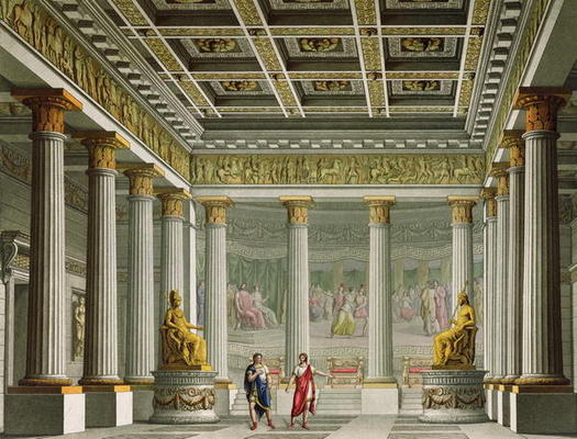 The Audience Hall in the Palace of Aegistheus, design for the ballet 'Orestes' at La Scala Theatre, from Alessandro Sanquirico