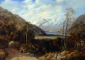 Swiss mountains valley from Alexandre Calame