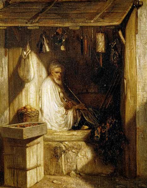 Turkish Merchant Smoking in his Shop from Alexandre Gabriel Decamps