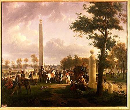 Meeting between Napoleon I (1769-1821) and Pope Pius VII (1742-1823) in the Forest of Fontainebleau from Alexandre Hyacinthe Dunouy