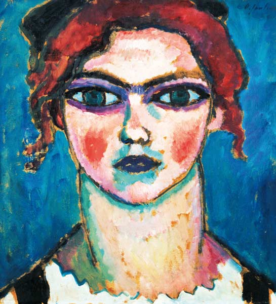 Young girl with green eyes from Alexej von Jawlensky