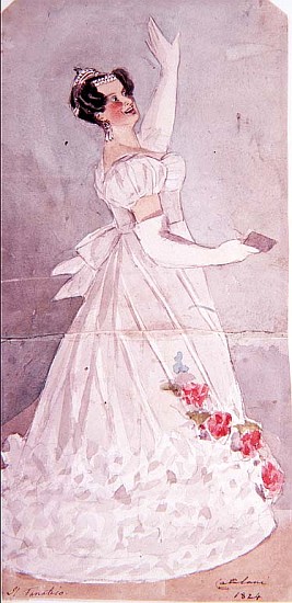 Angelica Catalani (1780-1845) in ''Il Fanatico'' from Alfred-Edward Chalon