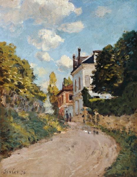Look into the Rue de Moubuisson in Louveciennes. from Alfred Sisley